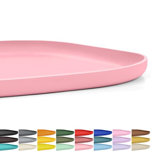Waterproof Silicone Pet Food Mat with Raised Edge for Dog & Cat (Sakura Pink / 12"L x 12"W)