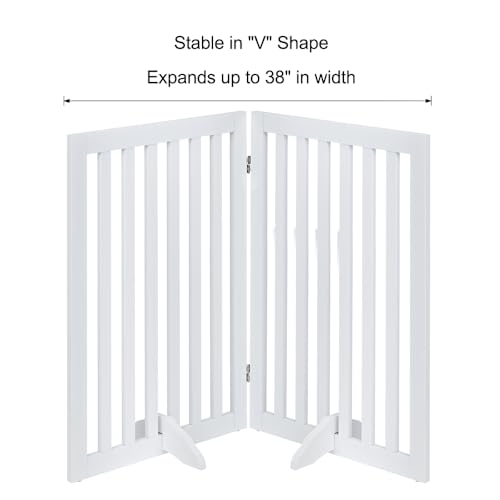 36”H Free Standing Pet Gate for Dog Cat (White / 40"W×36"H)