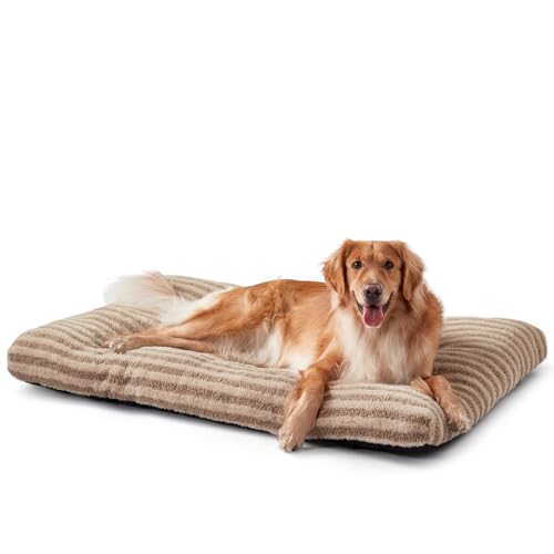 Washable XL Dog Bed for Extra Large Dogs (Brown / 44.0"l x 32.0"w x 4"th)