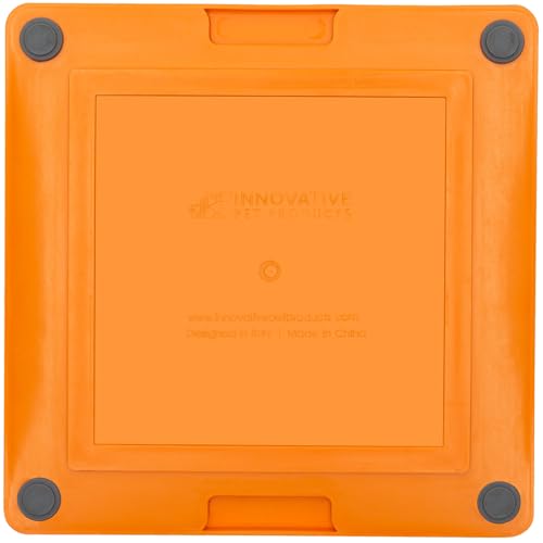 Tuff, Heavy-Duty Buddy, Dog Slow Feeder Lick Mat, Boredom Anxiety Reducer; Perfect for Food, Treats, Yogurt, or Peanut Butter, Fun Alternative to a Slow Feed Dog Bowl, Orange (Orange)