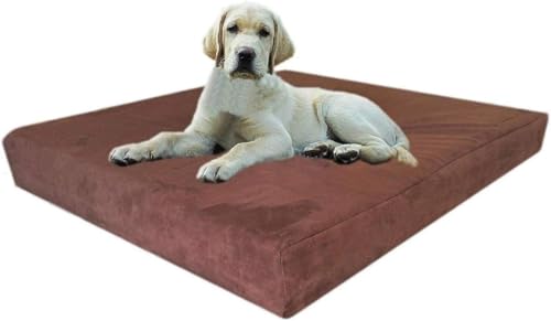 Orthopedic Gel Memory Foam Pet Dog Bed (Microsuede Gray / 41"X27"X4" Inches)