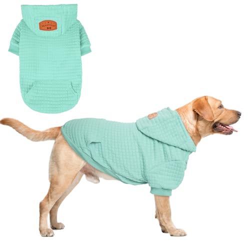 Dog Hoodies Sweater for Large Dogs (Mint Green / XL (Back: 24",Chest: 34", Neck: 21"))