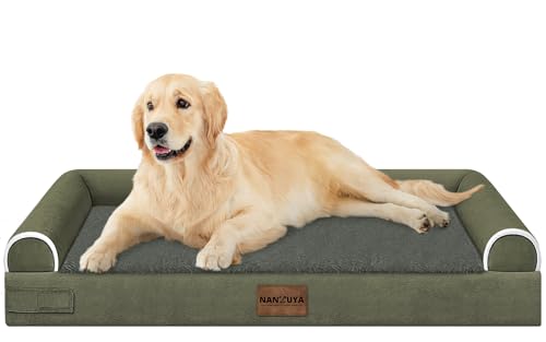 Orthopedic Dog Bed for Large Dogs (Dark Green / 36.0"L x 27.0"W x 6.5"Th)