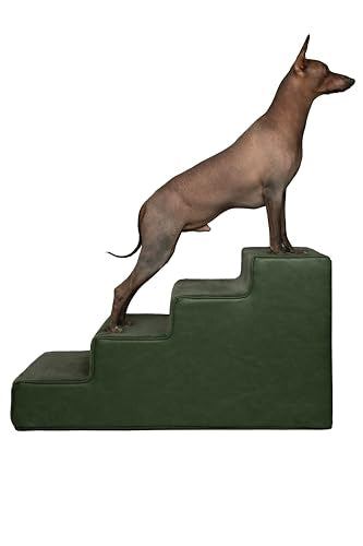Dog Stairs Dog Ramp for Bed ((4 Step) Dark Green)