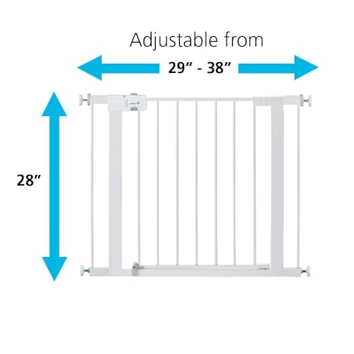 Easy Install 28'' Walk Thru Gate (1-Pack / 29" to 38" Wide x 28" Tall / Black)
