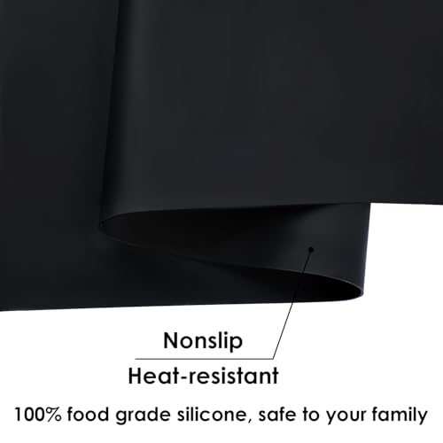 Food Grade Silicone Mats for Kitchen Counter (01-black / 23.6"L x 15.7"W)