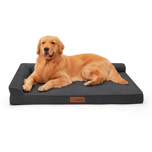 Microsuede Dog Bed for Small & Medium Dogs (Microsuede Style-Dark Grey / XXL(44"x32"x3"))