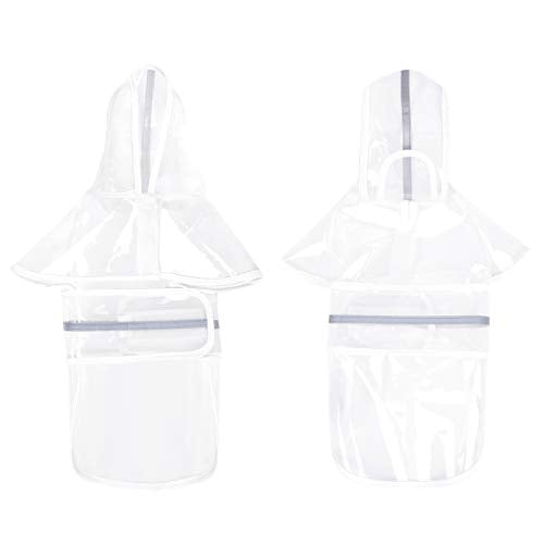 Dog Raincoat with Hood & Leash Hole S (Medium / Clear)