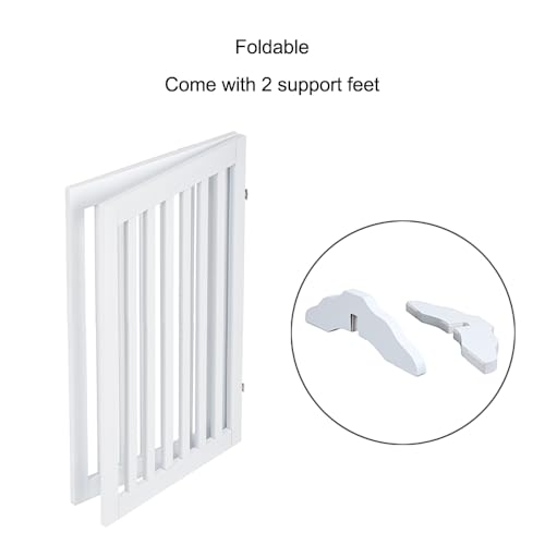 36”H Free Standing Pet Gate for Dog Cat (White / 40"W×36"H)