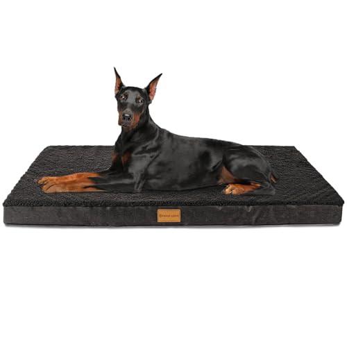 Orthopedic Large Dog Bed Washable Pet Sofa Mat 56''X40'' Black (56"L x 40"W x 3.5"Th / Black)