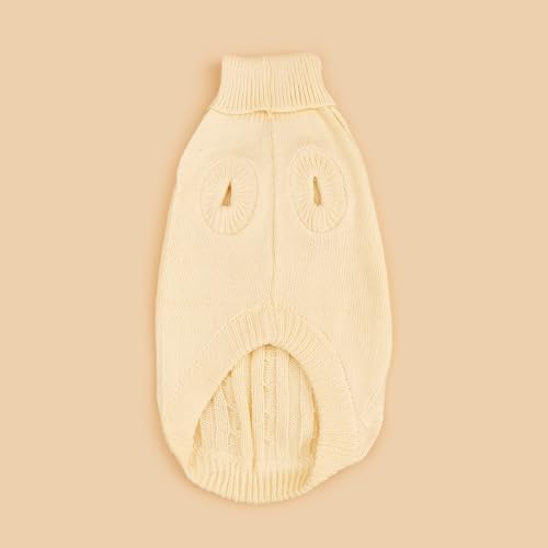 Dog Sweater Soft Warm Turtleneck Knitted Clothes for Small Medium Large Pet (Apricot / Large)