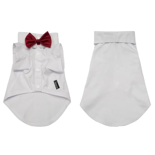 Pet Shirt Clothes for Dogs and Cats (White Red / Medium)