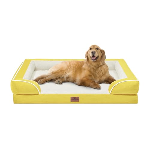 Waterproof Orthopedic Dog Bed for Extra Large Dogs (42.0"L x 30.0"W x 8.5"Th / Spicy Mustard)