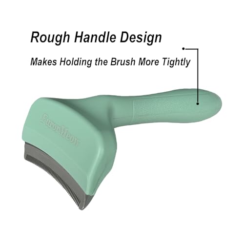 Pet Deshedding Tool with Curve Blade (Small / Green)