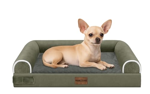 Orthopedic Dog Bed for Small Dogs (Dark Green / 24.0"L x 16.0"W x 5.5"Th)
