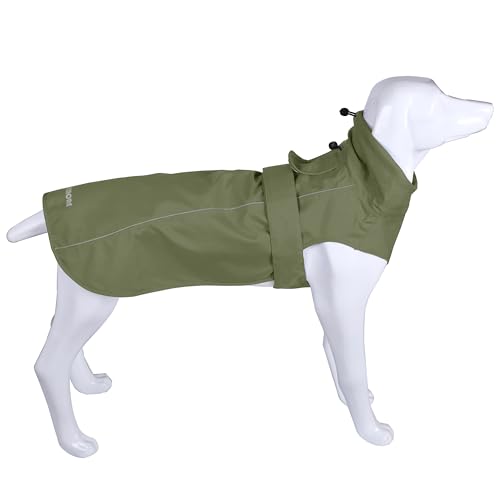 Adjustable Waterproof Dog Raincoat for Dogs (Army Green / X-Large(37-55lb))
