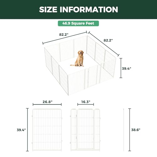 Homeplus Indoor Dog Playpen (White / 40"H)