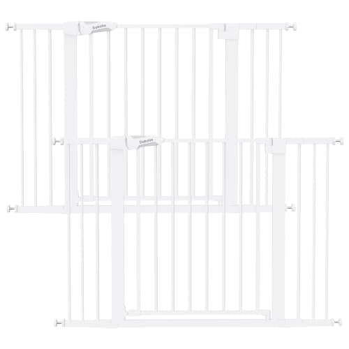 Pressure Mounted Baby Gate for Stairs (White / 30"Tall 29"-48" Wide(2 Pack))