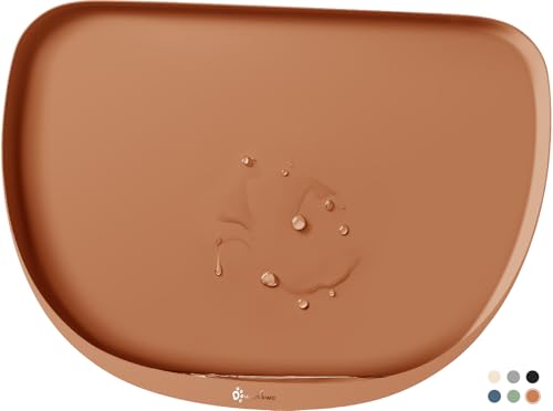 Cat Food Mat Silicone Waterproof Feeding Mat (18"L x 12.5"W / Coral)
