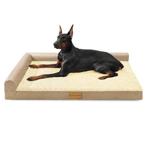 Orthopedic Large Dog Bed Washable Pet Sofa Bed 56''X40''Beige (Beige / 56"L x 40"W x 3.5"Th)
