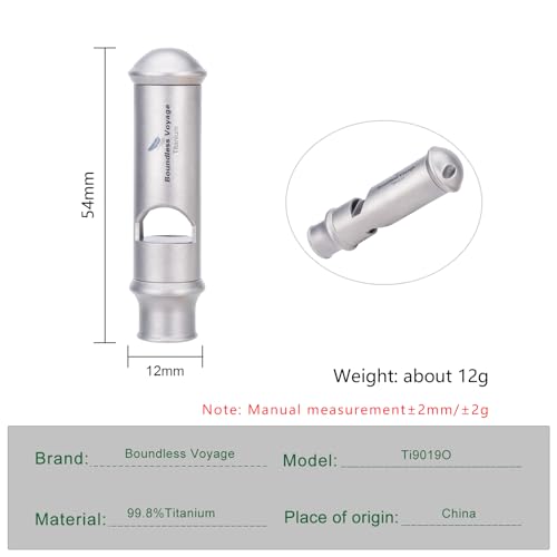 Titanium Whistle Emergency Survival Safety Whistles with Lanyard Loud for Outdoor Camping Hiking Coaches Training Sports Keychain Whistle (1 PCS - Ti9019)