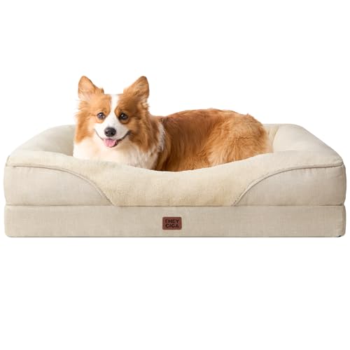 Orthopedic Dog Bed for Medium Dog (Beige / 35x22x6.5)