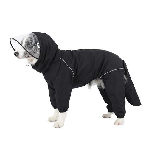 Dog Raincoat for Medium Large Dogs (Black for Girl / Small)