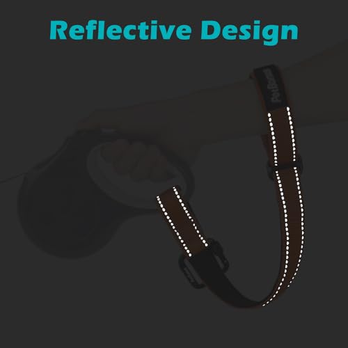 Dog Leash Wrist Strap with Lockable Clip for Dog Retractable Leash (Orange / 1 Pack)