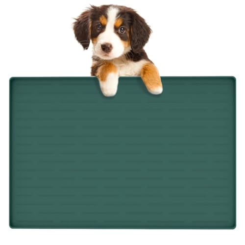 24"x16" Large Dog Food Mat (Dark Green / 24"L x 16"W)
