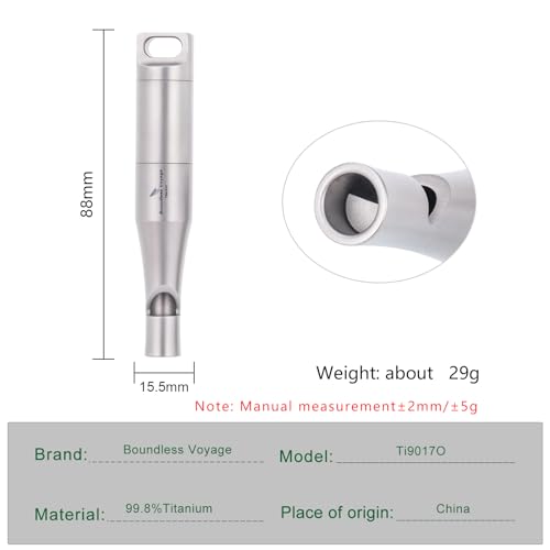 Titanium Whistle Emergency Survival Safety Whistles with Lanyard Loud for Outdoor Camping Hiking Coaches Training Sports Keychain Whistle (1 PCS - Ti9017)