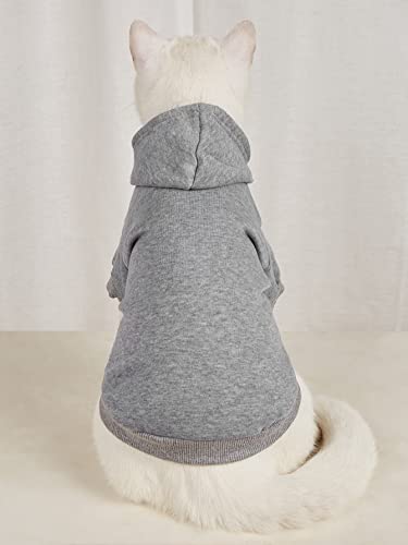 Basic Dog Hoodie Sweatshirt Puppy Sweater Warm Cat Costumes Pet Clothes for Chihuahua Puppy Kitten Small Medium Dogs Light Grey Small (Small / Light Grey)