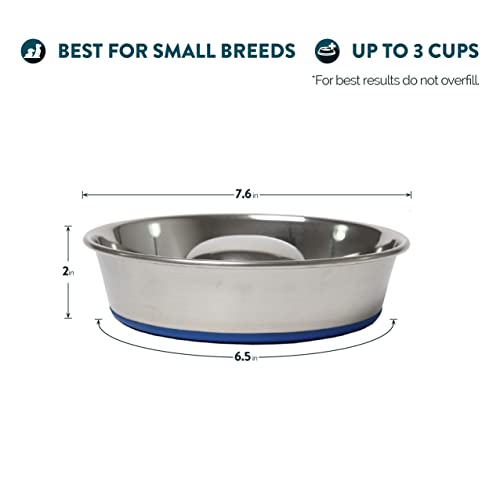 OurPets DuraPet Slow Feed Premium Stainless Steel Dog Bowl (Small (2 Cups))