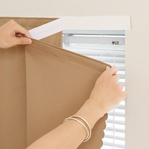 Adhesive Blackout Curtains for Window (Brown / 47"W x 71"L (Pack of 1))