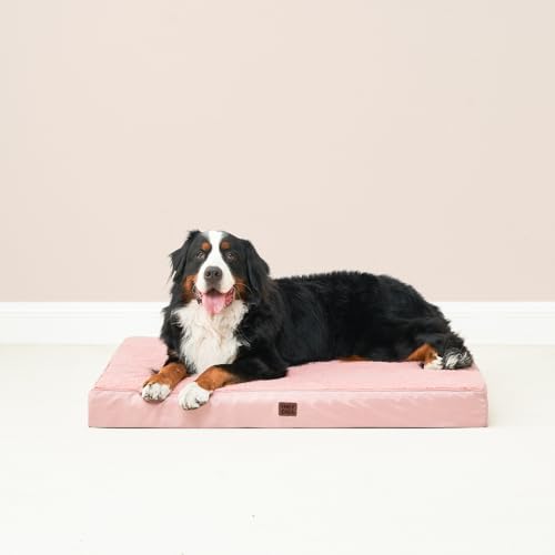 Orthopedic Dog Bed Large with Removable Washable Cover (47*29*3.5 inches / Pink)