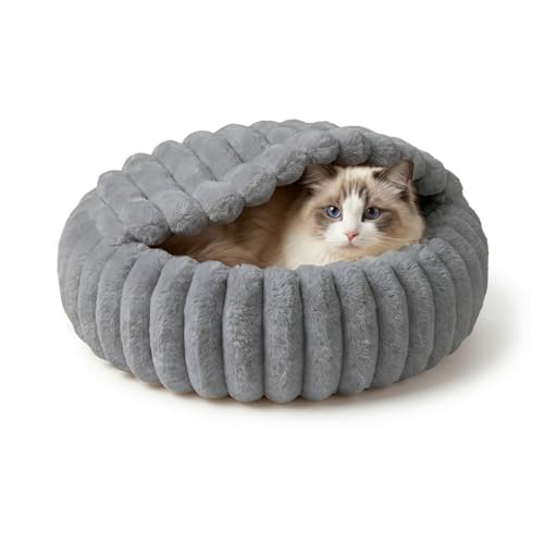 Cat Beds for Indoor Cats (20 x 20 inches / Dark Gray)
