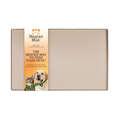 Neater Mat Pet Mats for Food and Water (19"L x 12"W / Cappuccino)