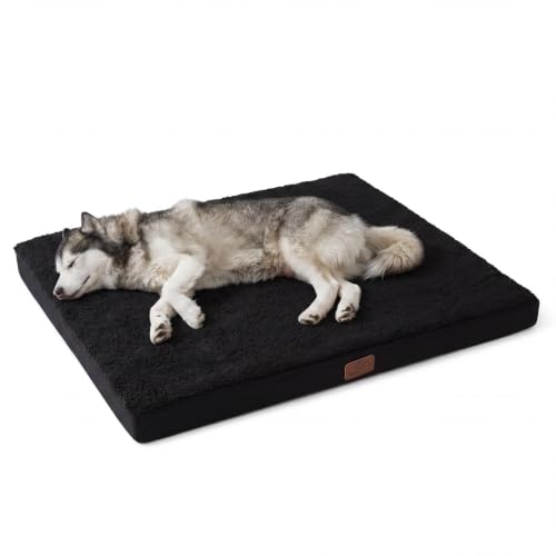 XXL Dog Bed Giant Pet Bed with Washable Cover (53"L x 36"W x 4"Th / Black)