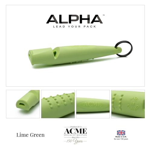 Alpha 210.5 Professional Dog Training Whistle with Enhanced Ergonomic Grip. BPA (Lime Green)