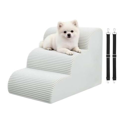 Dog Stairs for Couch and Chair (Beige / 3-Steps)