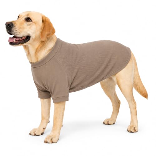 Ribbed Dog T Shirt Cotton Knitted Dog Sweaters for All Season Pet T (3XL (for Large Dog) / Beige)
