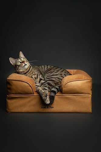 Small Dog Bed (Vegan Leather - Camel / Small)