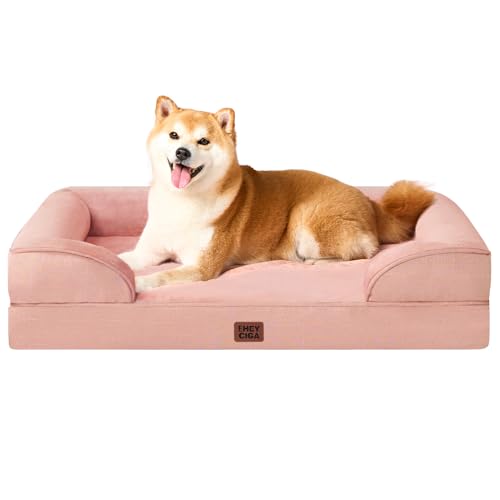 Orthopedic Dog Beds Large Sized Dog (Dusty Pink / 41.0"l X 27.0"w X 6.5"th)