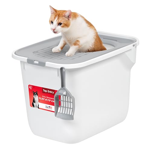 Large Top Entry Cat Litter Box (Top Entry / White)