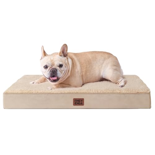 Orthopedic Dog Bed with Removable Washable Cover (30*20*3.5 inches / khaki)
