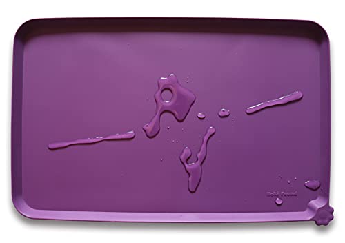 Waterproof Pet Feeding Mats with High Lips (19" x 12" / Eggplant)