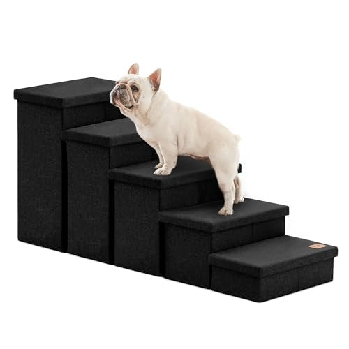 Dog Stairs for High Bed (Black / 48" X 17" X 22" H)