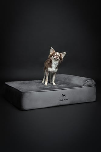 Dog Bed 28x23x7.5 Inch (Velvet - Grey / Medium)