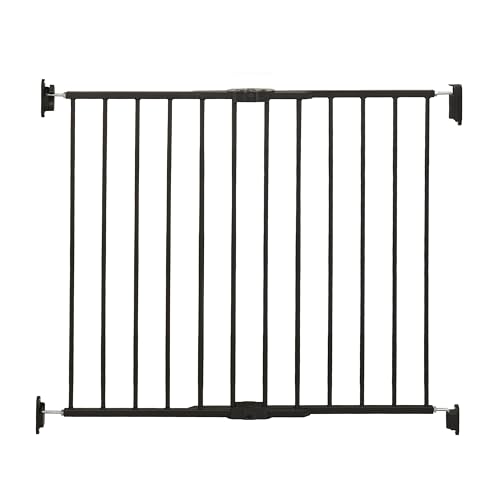 Safety 24" 40.5" Extra Wide Baby Gate for Top of Stairs & Dooways (Black / 24-40.5"W x 28.75"H)