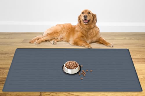 48" x 32" Largest Pet Food Mat (Gray Blue / 48"L x 32"W)