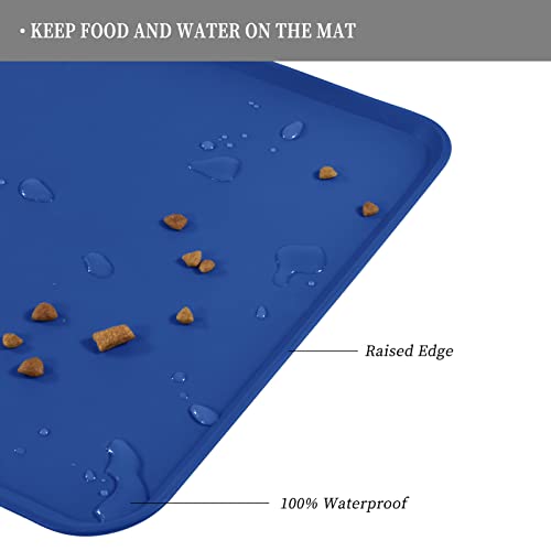 Silicone Pet Feeding Mat (Navy Blue / 22" x 14")
